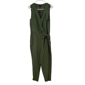 Banana Republic Green Tencel Sleeveless Wrap Jumpsuit Size 12 RO10236 NWT $149
